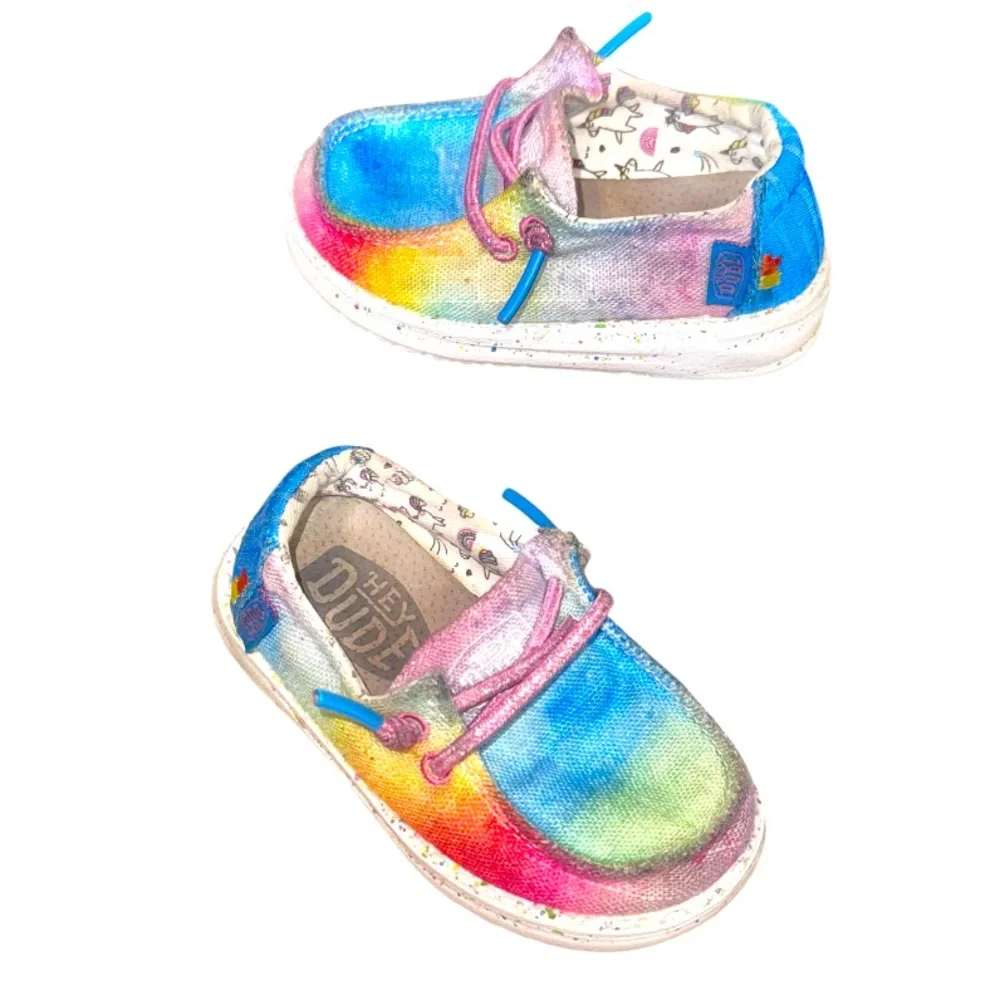 HEY DUDE Wendy Tie Dye slip on loafers toddler girl’s shoes size 6